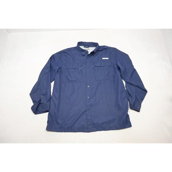 Habit Vented Fishing Shirt Blue Long Sleeve Camping Outdoors Mens Size XL - Picture 5 of 10